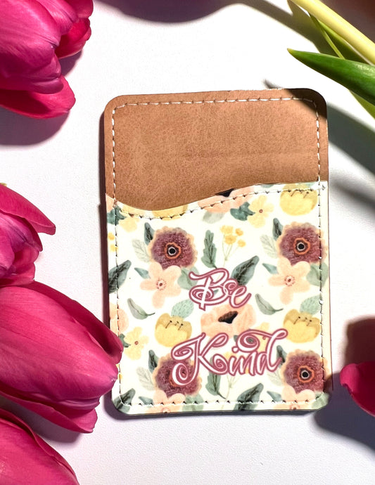 BE KIND FLORAL PHONE CARDHOLDER