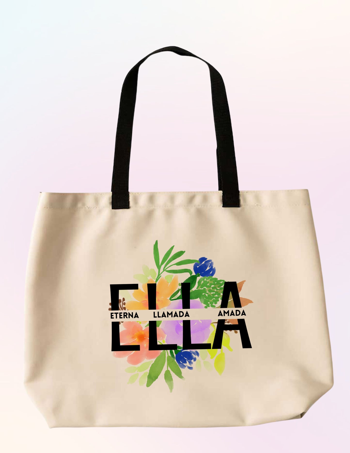 SHE: SAVED, HEALED, ETERNAL FLORAL FAITH-BASED TOTE BAG