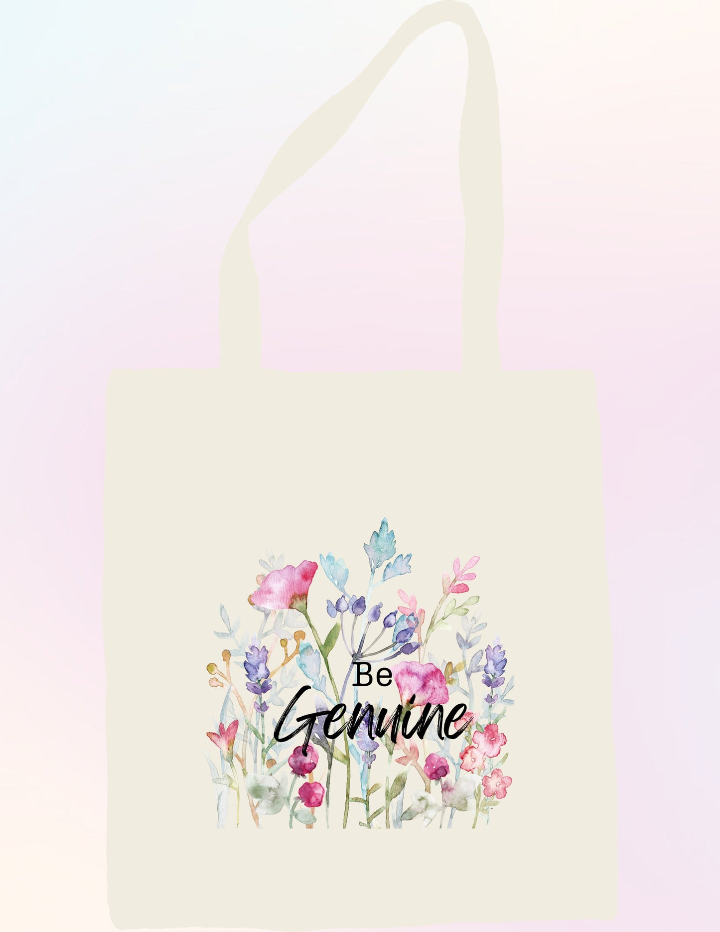 BE GENUINE FLORAL FAITH-BASED TOTE BAG