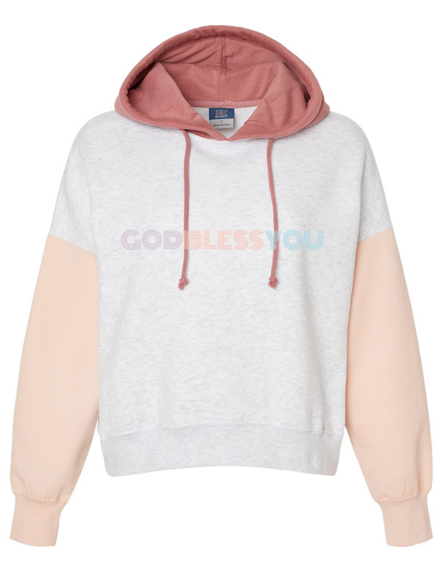 FAITH-BASED "GOD BLESS YOU" COLOR BLOCK HOODIE