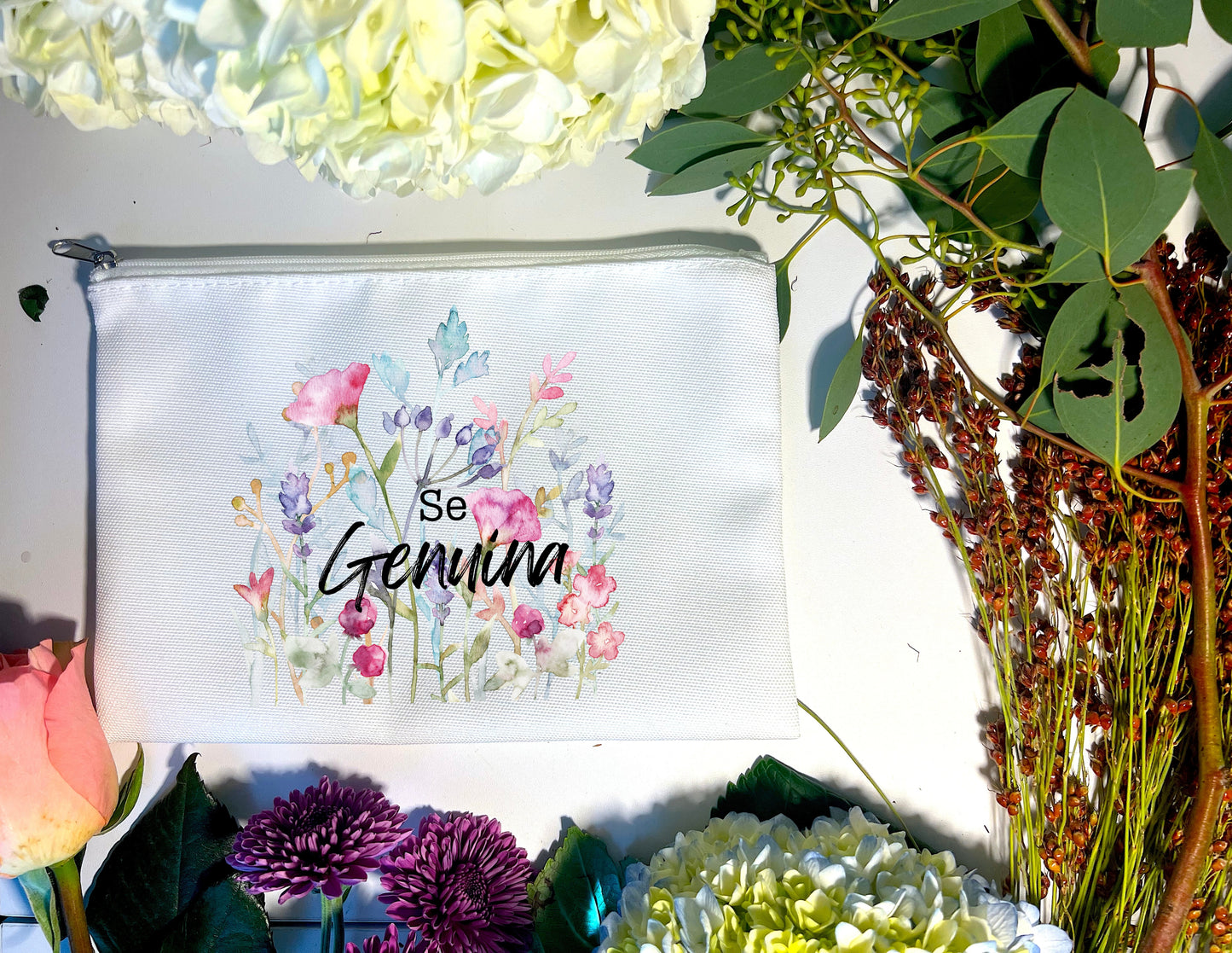 BE GENUINE FLORAL PENCIL/ACCESSORIES BAG