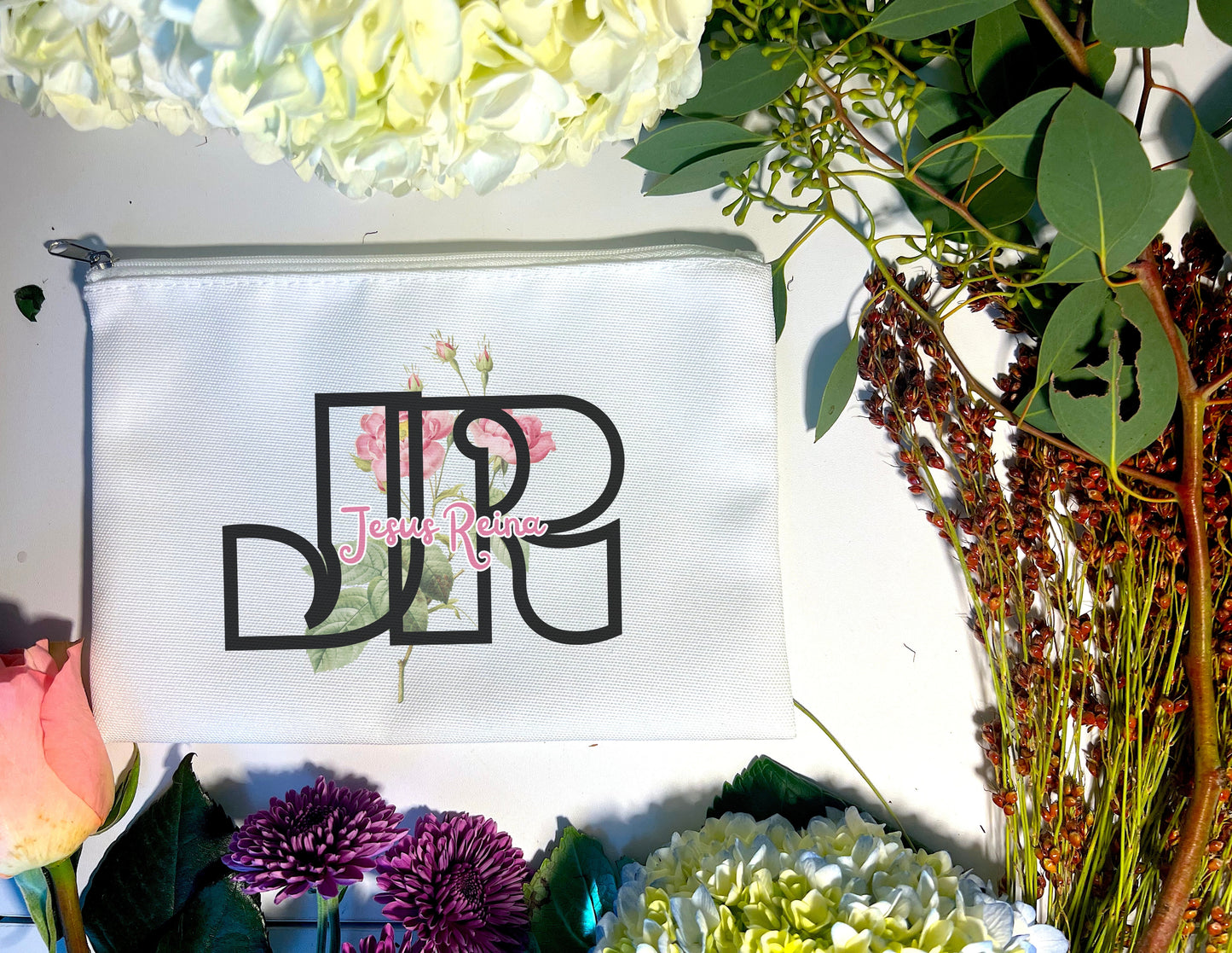 JESUS REIGNS FLORAL PENCIL/ACCESSORIES BAG