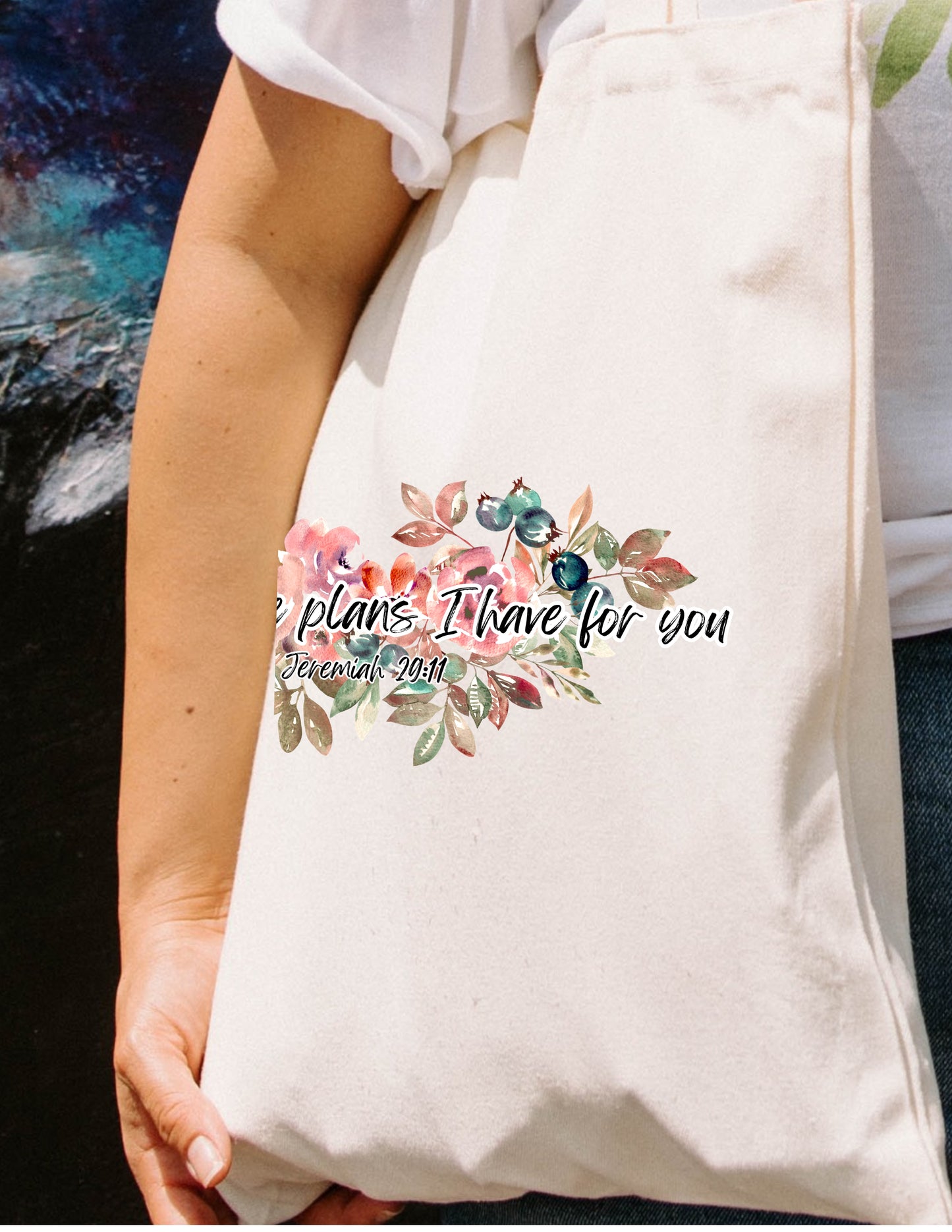 FOR I KNOW THE PLANS I HAVE FOR YOU. JEREMIAH 29:11 FAITH-BASED TOTE