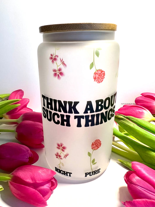 THINK ABOUT SUCH THINGS FLORAL HOT/COLD RESISTANT GLASS CUP