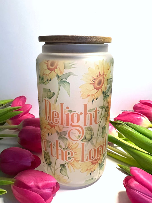 DELIGHT IN THE LORD HOT/COLD RESISTANT GLASS CUP