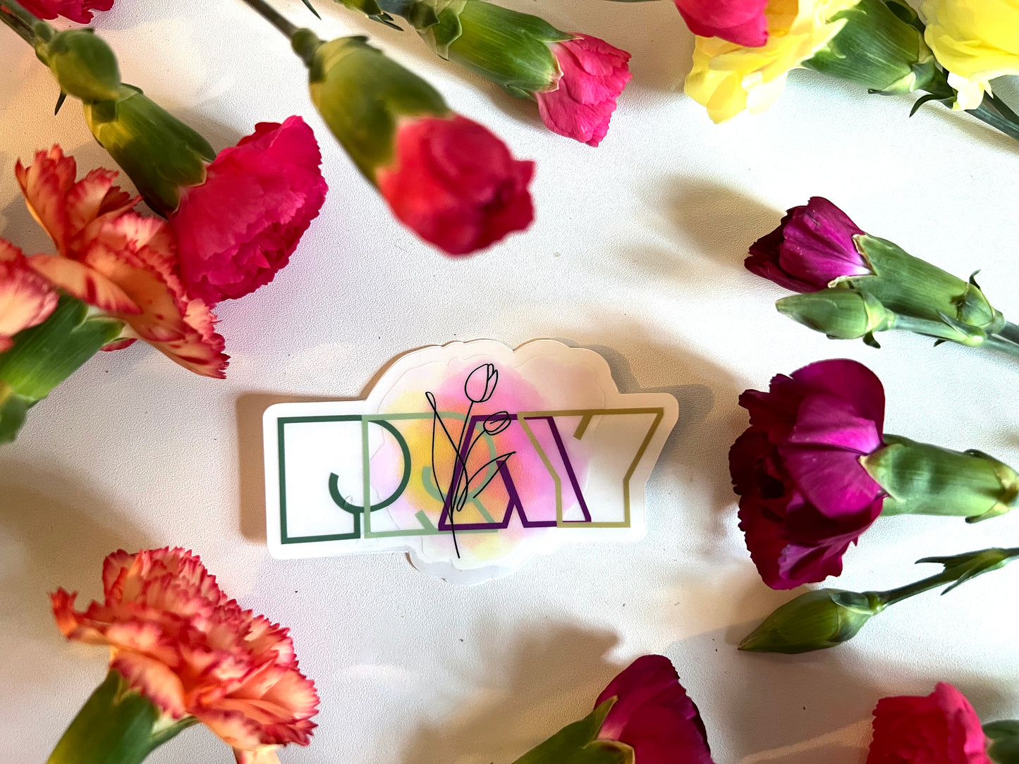 PRAY FLORAL WATERPROOF STICKERS