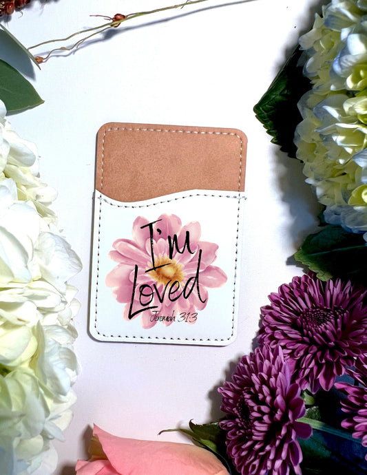 I'M LOVED JEREMIAH 31:3 FLORAL PHONE CARDHOLDER