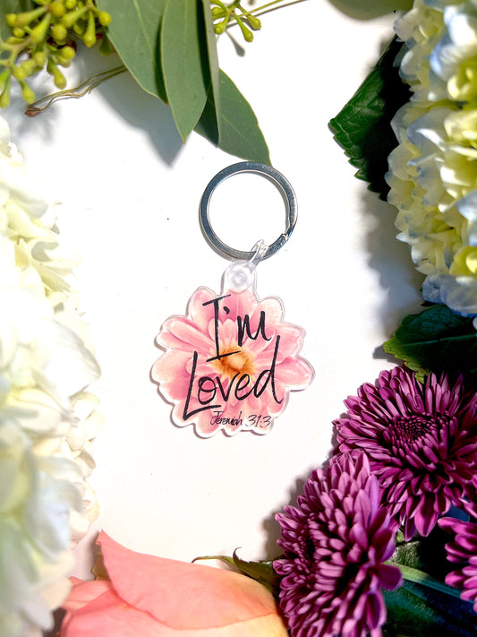 I'M LOVED JEREMIAH 31:3 ACRYLIC KEYCHAIN