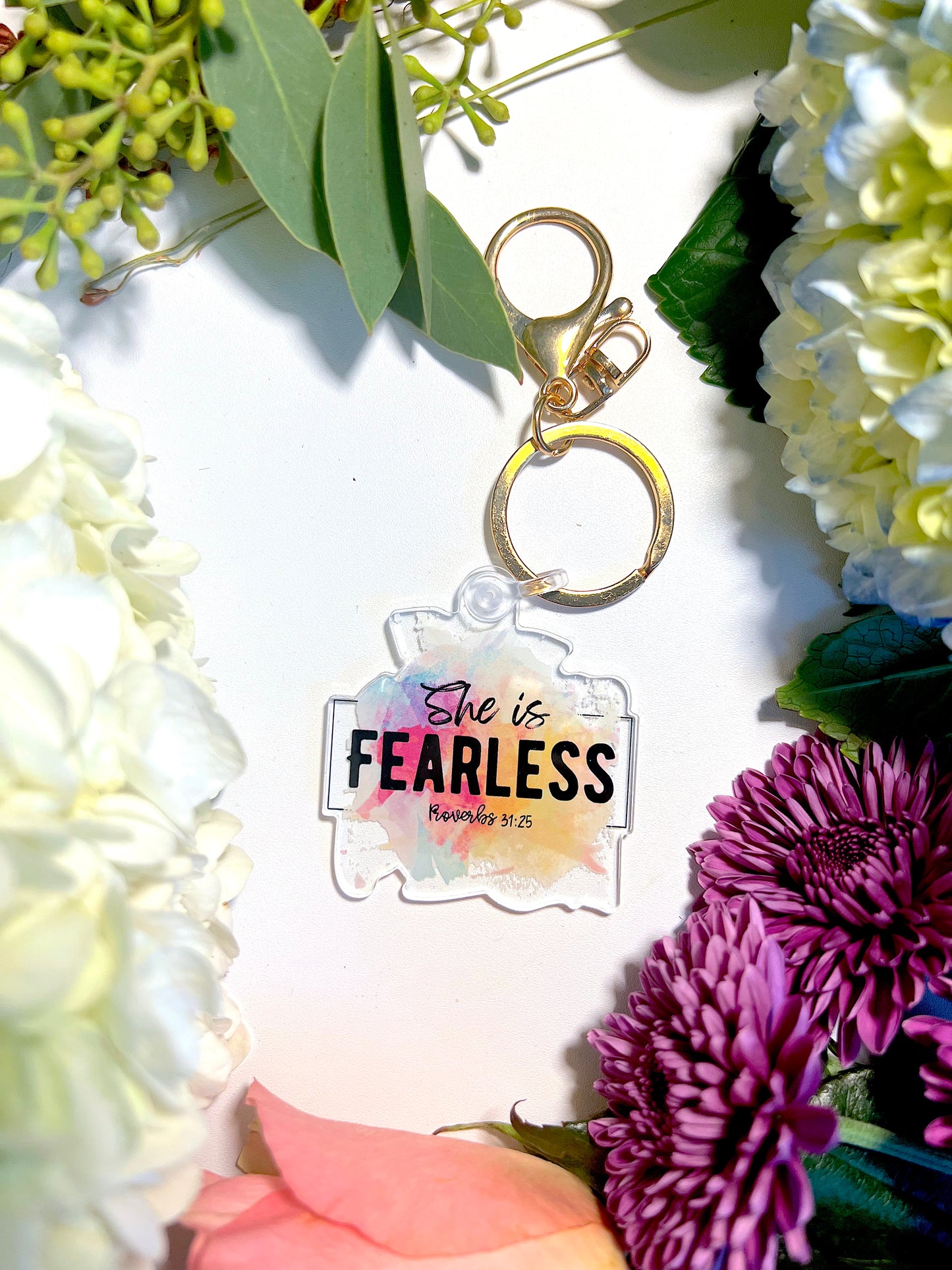 SHE'S FEARLESS ACRYLIC KEYCHAIN