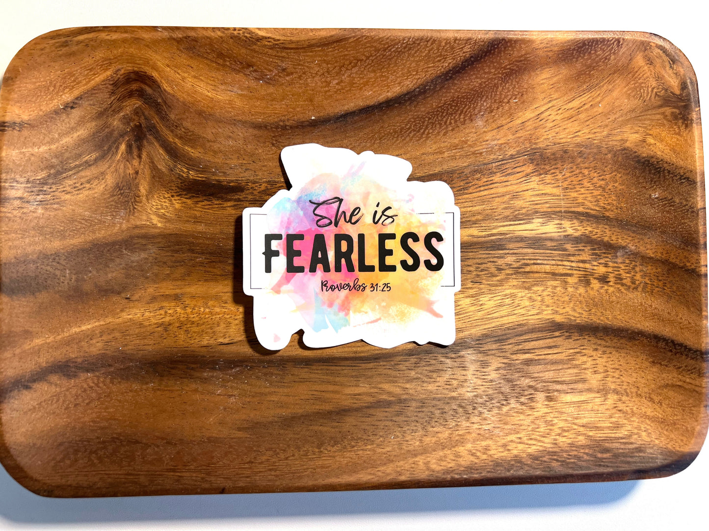 SHE IS FEARLESS PROVERBS 31:25 WATERPROOF STICKERS