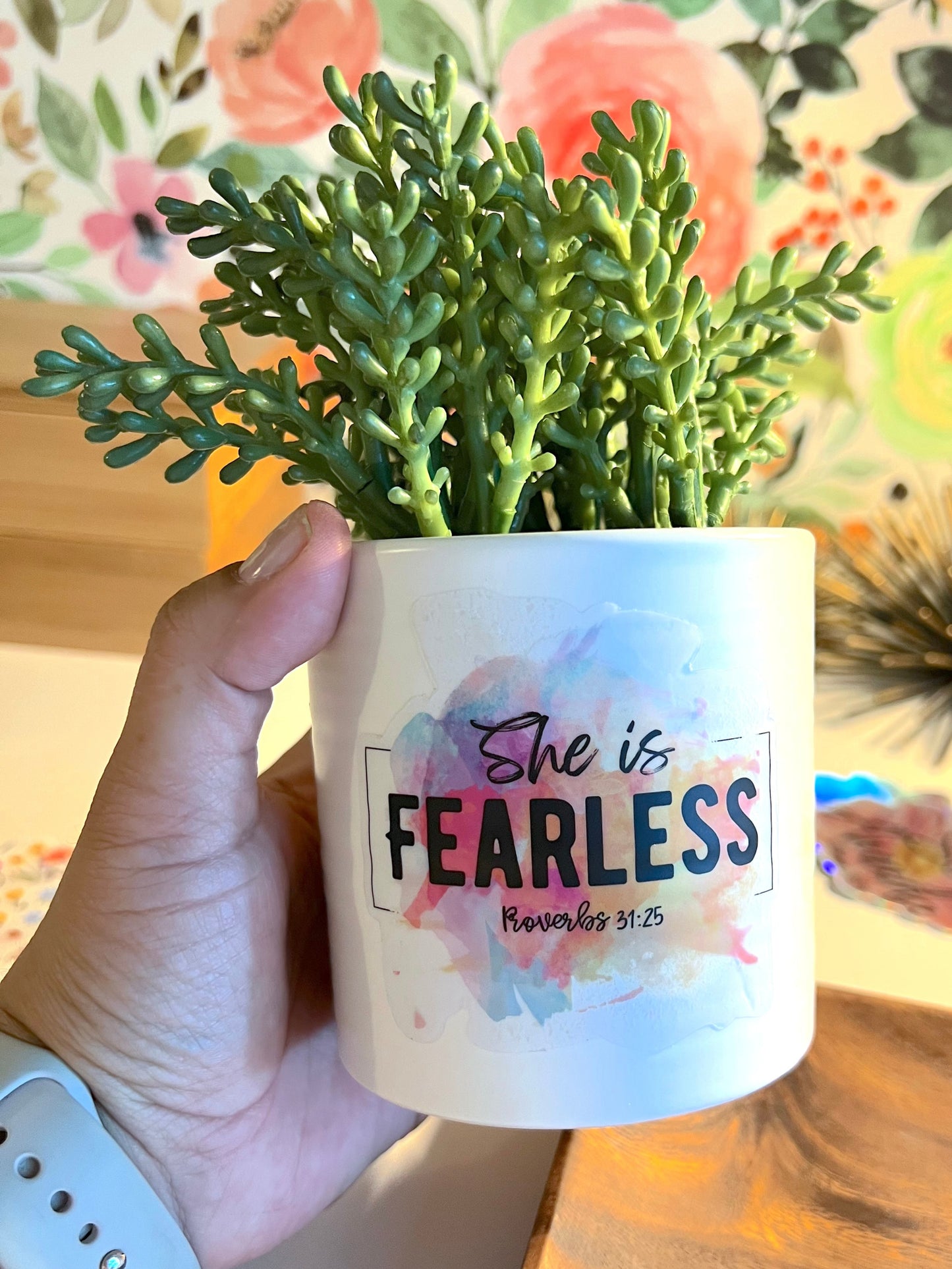 SHE IS FEARLESS PROVERBS 31:25 WATERPROOF STICKERS