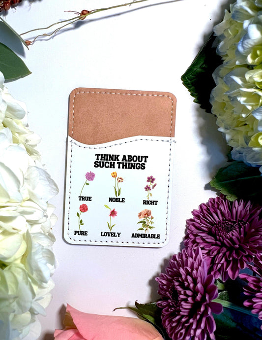 THINK ABOUT SUCH THINGS FLORAL PHONE CARDHOLDER