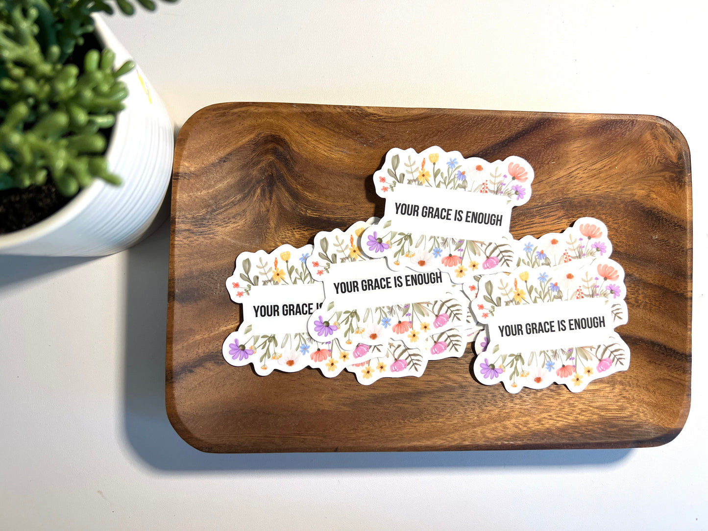 YOUR GRACE IS ENOUGH CLEAR WATERPROOF STICKERS