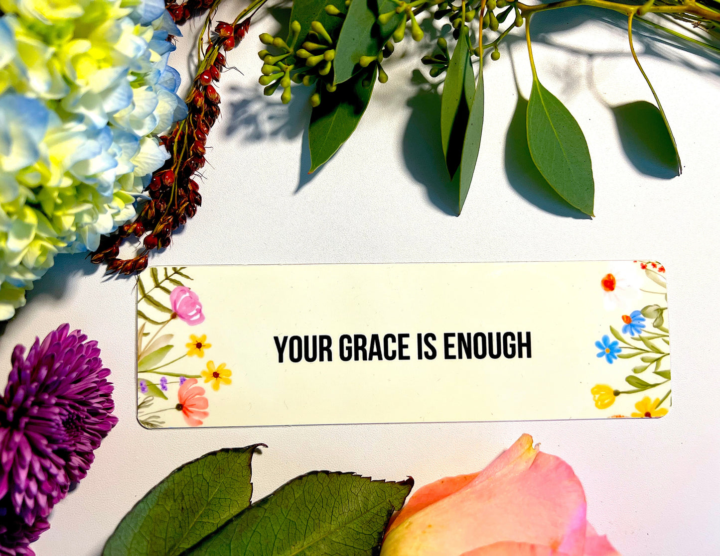 YOUR GRACE IS ENOUGH FLORAL BOOKMARK